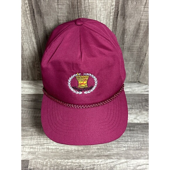 Vtg Longs Drugs Store Pharmacy Adjustable Trucker Hat Burgundy Zip Back Rope HTF - Picture 9 of 15
